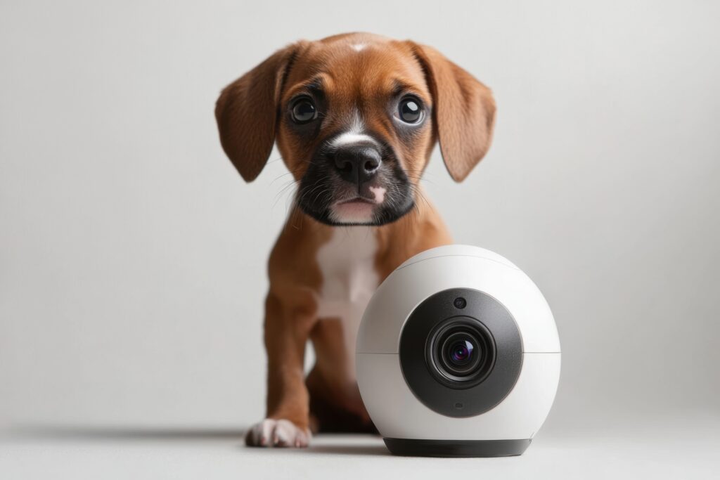 Dog Next To Smart Pet Camera 1024x683